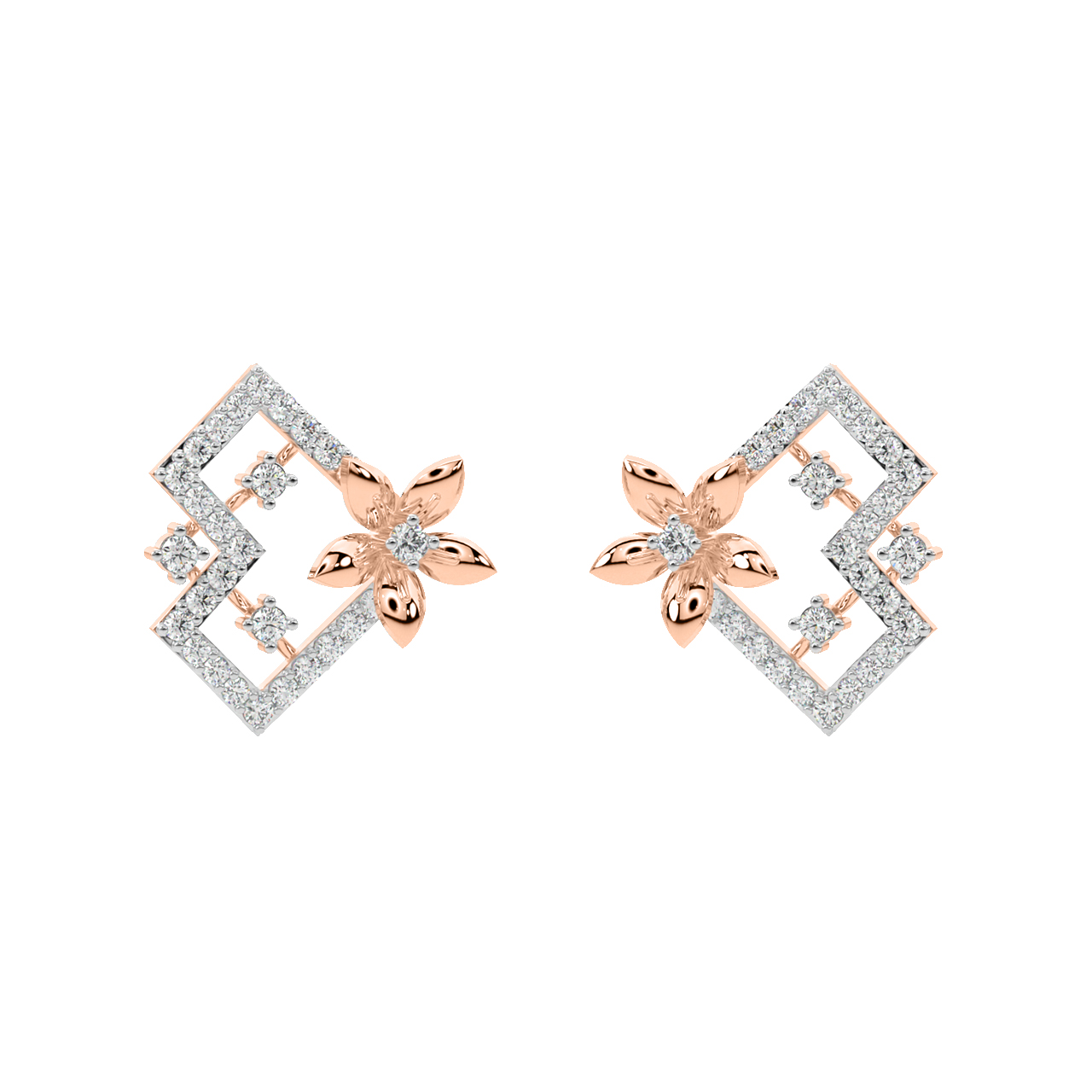 Lucas Round Diamond Stud Earrings